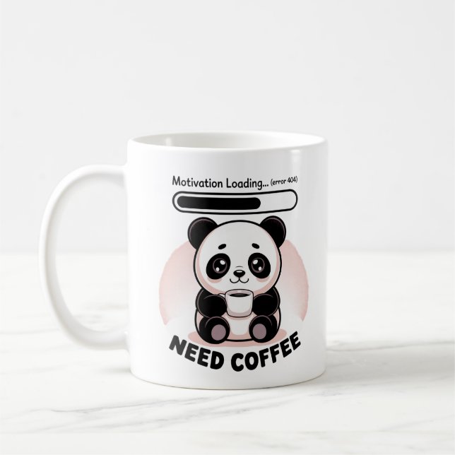 Mug Sleepy Kawaii Panda Motivation Loading  (Gauche)