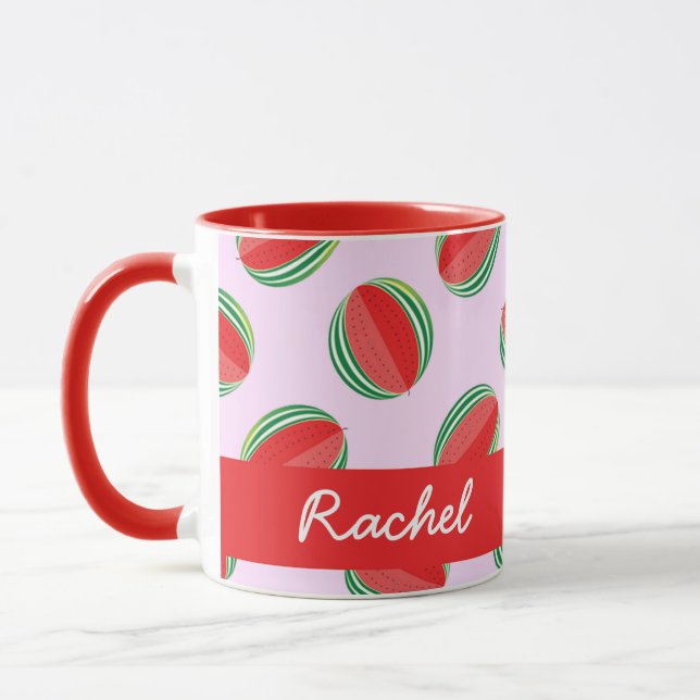 Mug Sliced watermelon pattern on pink (Gauche)