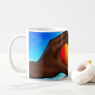 Mug SlipperyJoe dégradé de cœur arc-en-ciel vibrant in