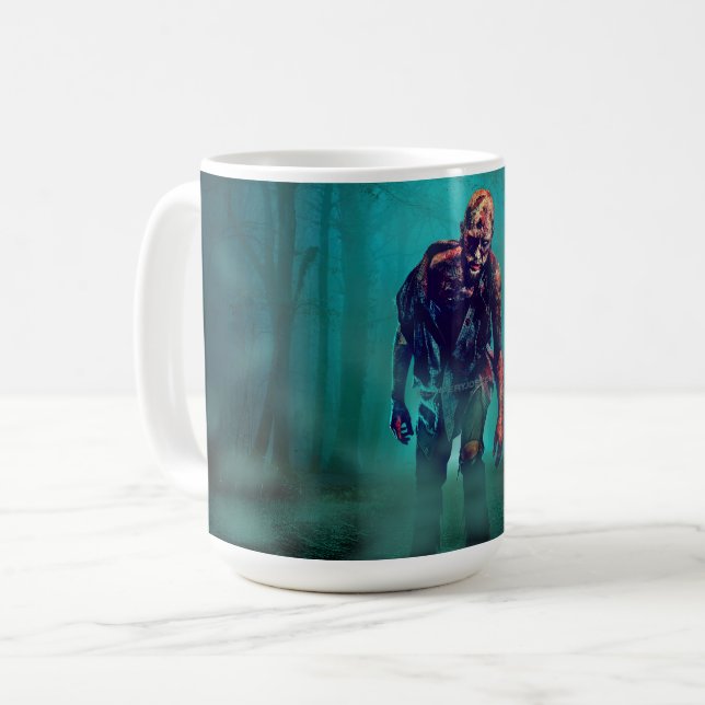 Mug SlipperyJoe figure de zombie terrifiante isolée om (Devant gauche)