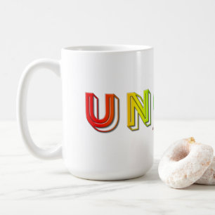 Mug SlipperyJoe non coupé vibrant vivant néon arc-en-c