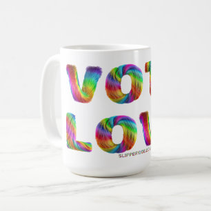 Mug SlipperyJoe vote amour égalité fourrure arc-en-cie