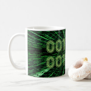 Mug SlipperyJoe's 69 code binaire vert vibrant calcul