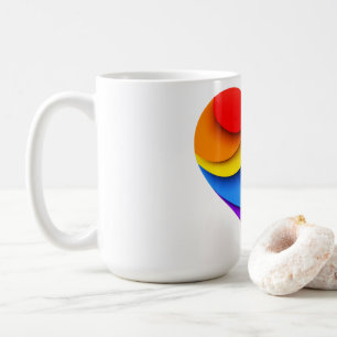 Mug SlipperyJoe's cœur en forme de couche arc-en-ciel 