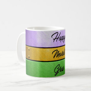 Mug SlipperyJoe's Happy Mardi Gras violet or vert b