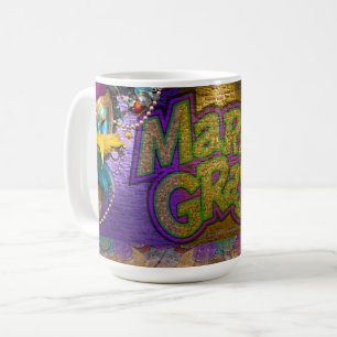 Mug SlipperyJoe's Mardi Gras Colliers de perles doublo