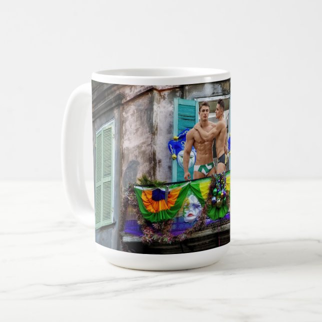 Mug SlipperyJoe's Mardi Gras masques perles décoration (Devant gauche)