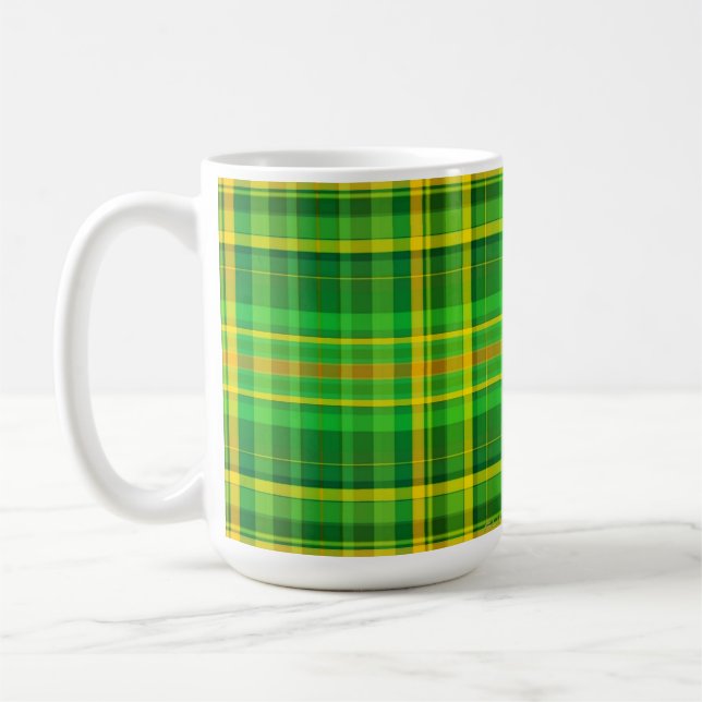 Mug SlipperyJoe's Saint-Patrick vert-jaune plaid (Gauche)