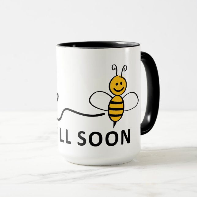 Mug Slogan Bee well. Bonne chance! (Devant droit)