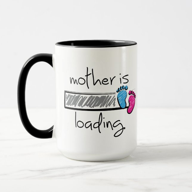 Mug Slogan mother est un loading. Mère, maman ascendan (Gauche)