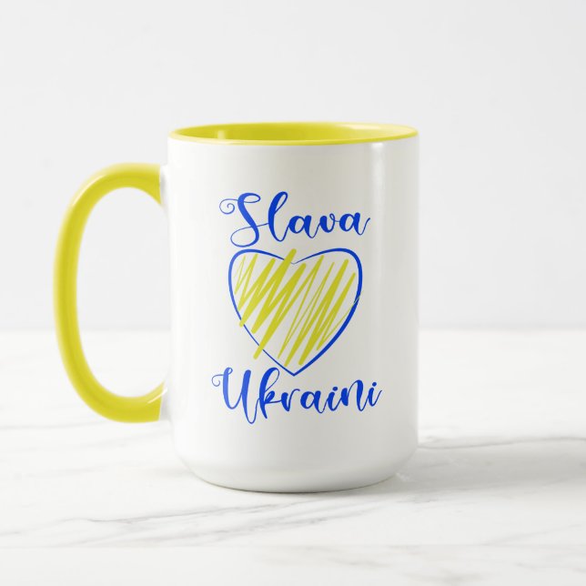 Mug Slogan Slava La gloire ukrainienne au coeur de l'U (Gauche)