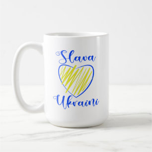 Mug Slogan Slava Ukraïni Gloire à l'Ukraine cœur Co