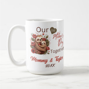 Mug Sloth and baby, Notre première fête des mères ense