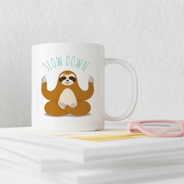 Mug Sloth in Lotus Yoga Pose "Ralentir" (Créateur téléchargé)