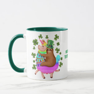 Mug Sloth Ridant Licorne Drôle de la Saint-Patrick