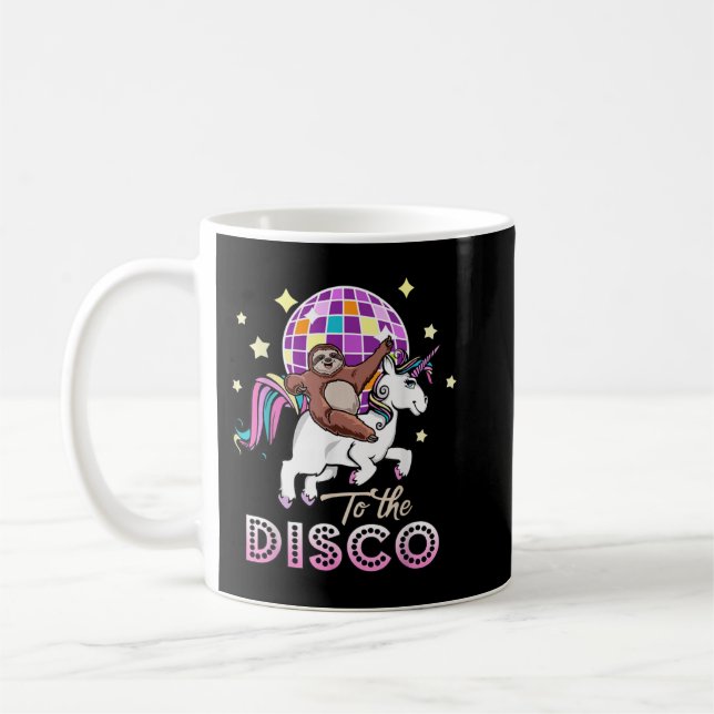 Mug Sloth Riding Unicorn À La Disco 1476 (Gauche)