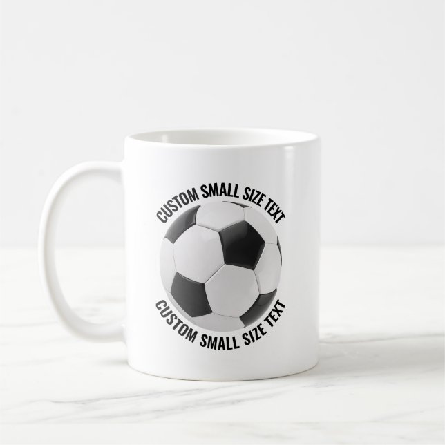 Mug Small Personalized Text Soccer Ball 11 oz. Custom (Gauche)