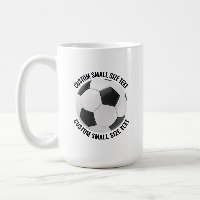 Mug Small Personalized Text Soccer Ball 15 oz. Custom (Gauche)
