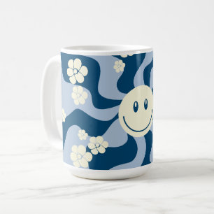 Mug Smile - Bleu foncé, Bleu clair et Crème