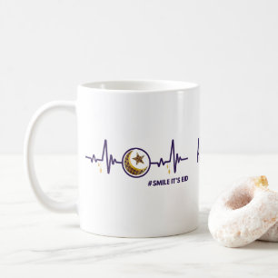 Mug Smile It's Eid Moon Star Heartbeat Gold & violet
