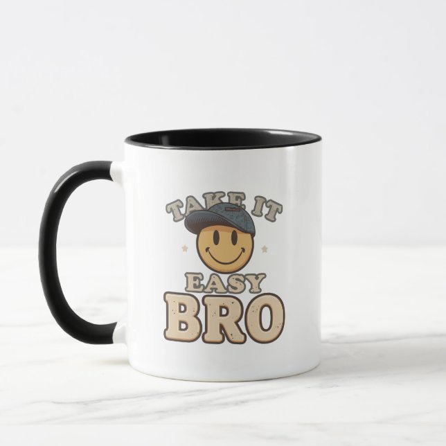Mug Smiley rétro des années 90 avec un chapeau (Gauche)