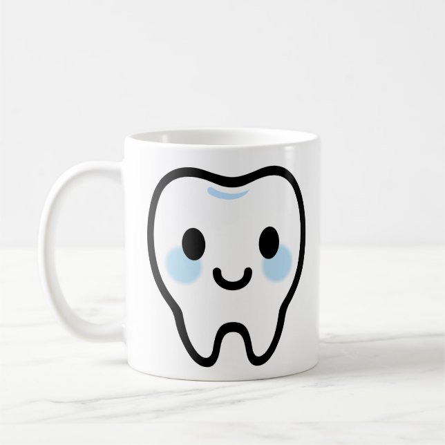 Mug Smiling Tooth Character – Cute & Clean Illustratio (Gauche)