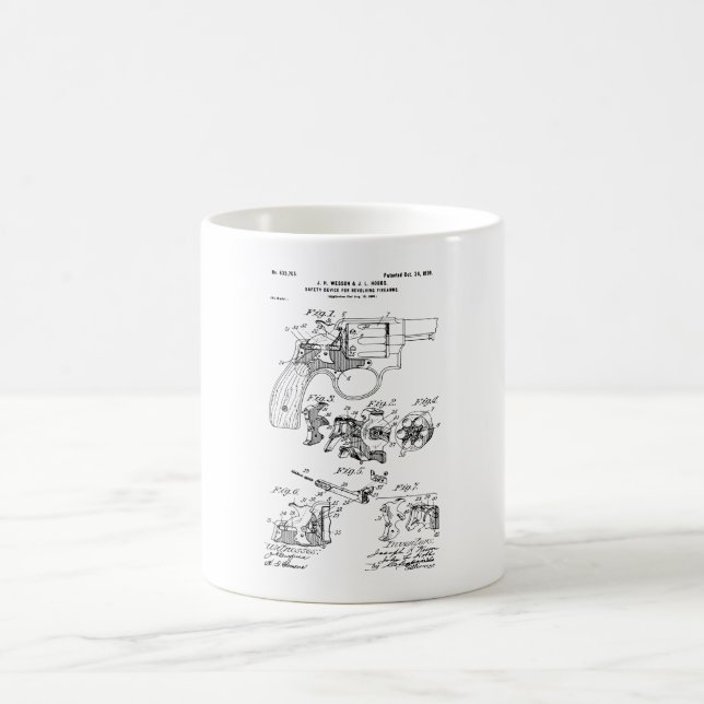 Mug Smith et Wesson Hammerless Pistol 1898 Brevets (Centre)