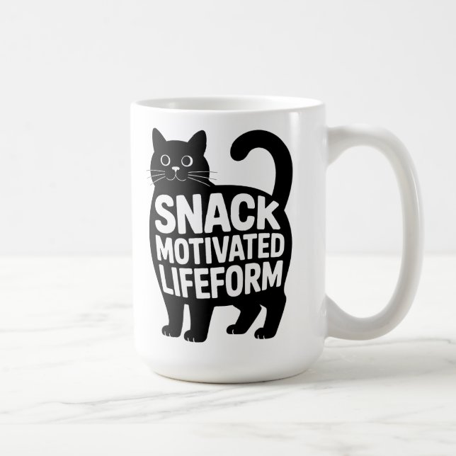 Mug Snack Motivated Lifeform Fat Cat Humor (Droite)