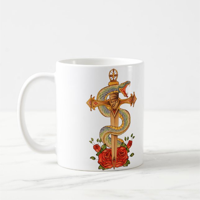 Mug Snake tattoo design mugg (Gauche)