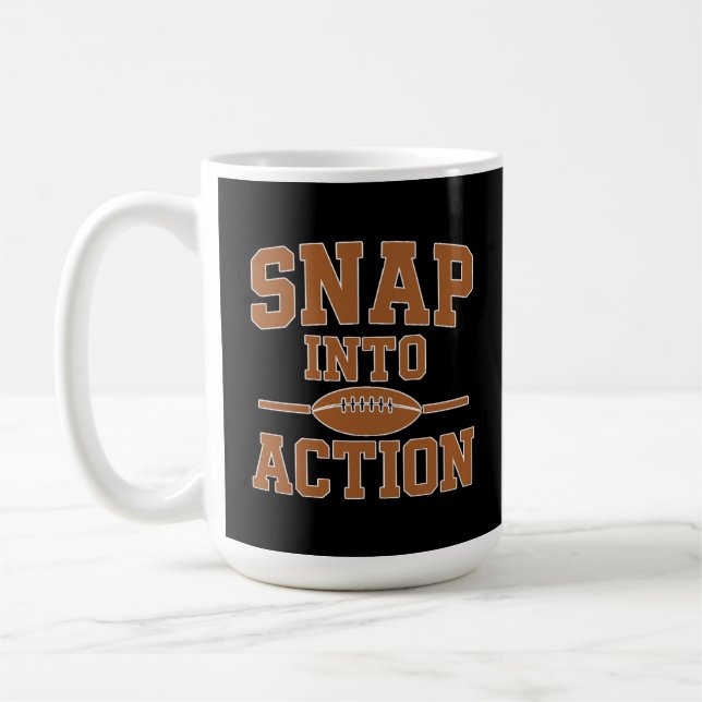 Mug Snap Into Action Retro Football Game Day Design (Gauche)