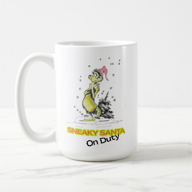 Mug Sneaky santa in Christmas hat  (Gauche)