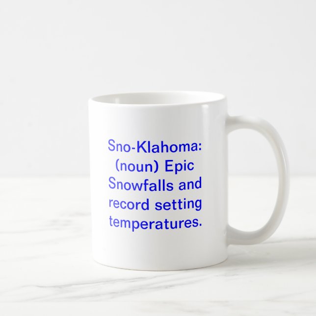 Mug Sno-Klahoma : (nom) chutes de neige et disque (Droite)