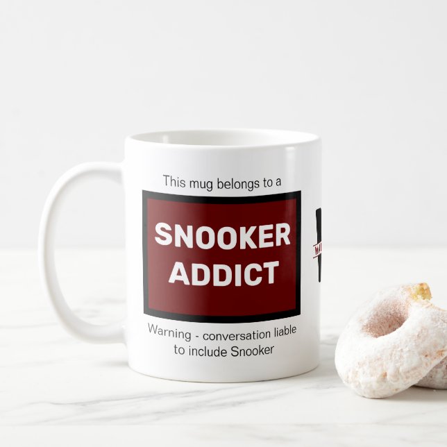 Mug Snooker Addict Ajouter Votre Nom Monogramme Initia (Avec donut)