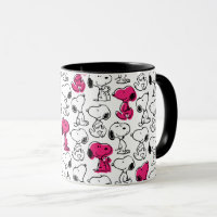 Snoopy Black & Magenta Motif