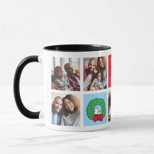 Mug Snoopy Christmas Wreath | Papa Photo Collage (Gauche)