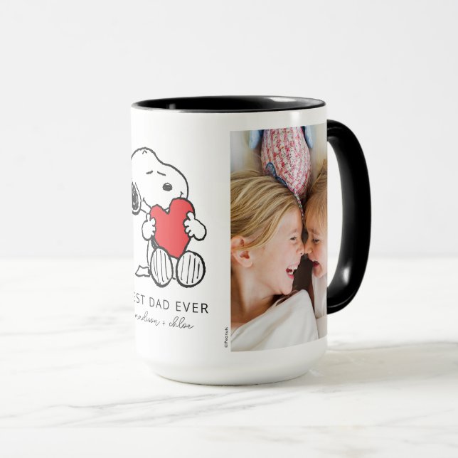 Mug Snoopy Heart | Meilleur Père Jamais - Photo (Devant droit)
