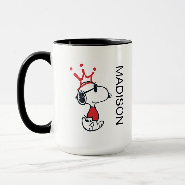 Mug Snoopy - Joe Cool Crown | Ajouter Votre Nom (Gauche)