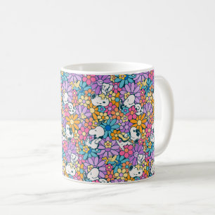 Mug Snoopy & Motif de fleurs de bois