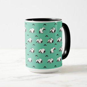 Mug Snoopy Moustaches et Motif Turquoise