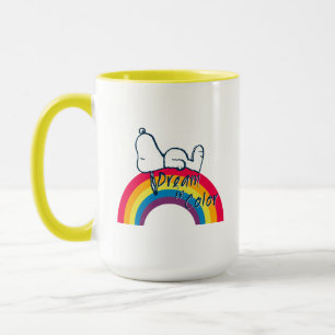Mug Snoopy Rêver en couleur arc-en-ciel