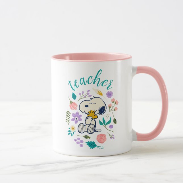 Mug Snoopy & Woodstock Câlin de Fleur Professeur (Droite)