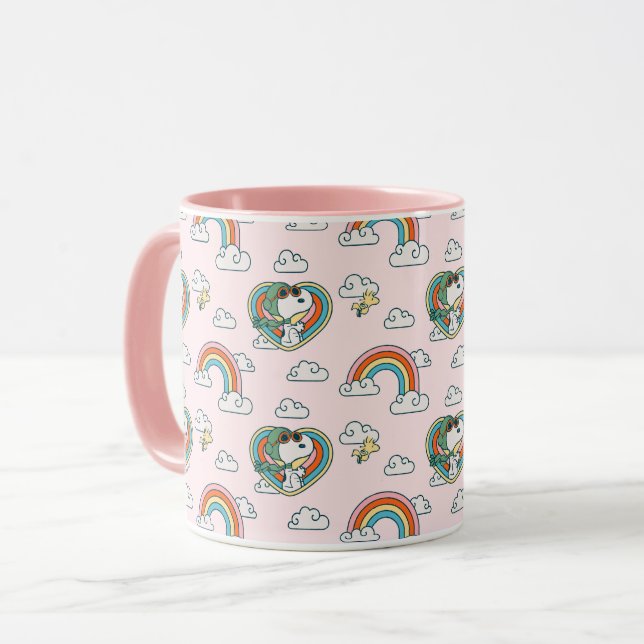 Mug Snoopy & Woodstock Rainbow Heart Motif (Devant gauche)