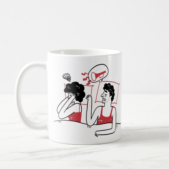 Mug Snoring Loud Cheeky Romantic Funny (Gauche)