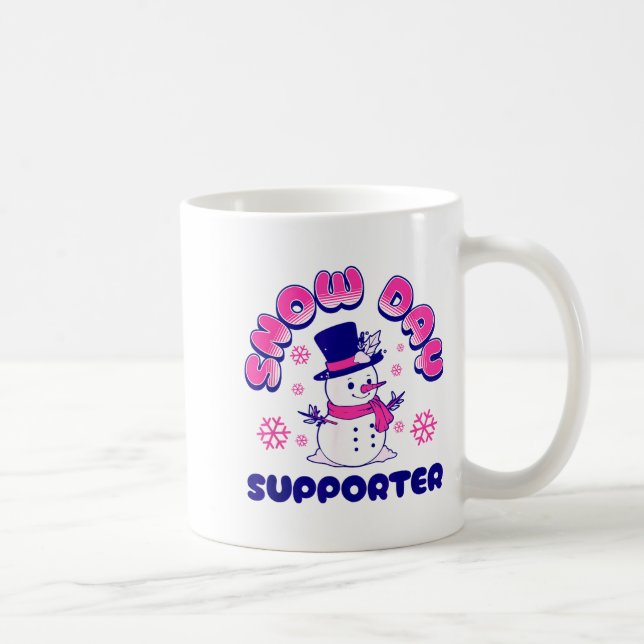 Mug Snow Day Suprter, Funny Teacher Snowman Christmas  (Droite)