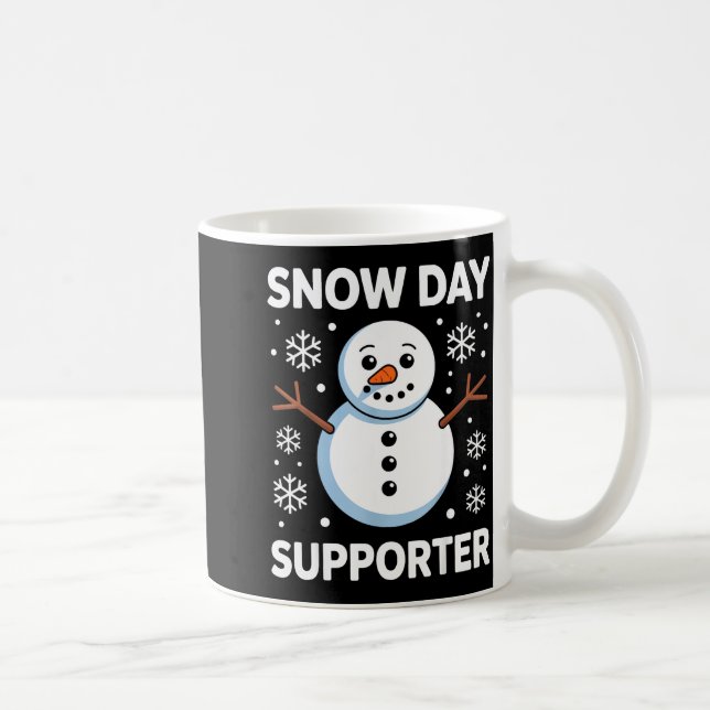 Mug Snow Day Suprter Snow Snowflake Snowman Winter Tea (Droite)