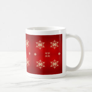 Mug Snow flakes on red