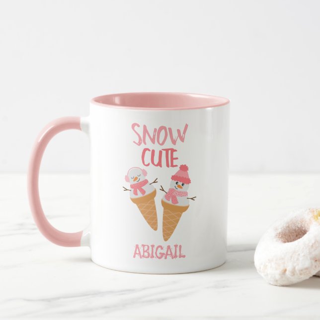 Mug Snow mignonne Snowman Snow Cone hiver (Avec donut)