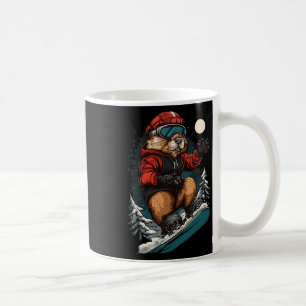 Mug Snowboard Animaux - Castor Sur Snowboard Snowbo
