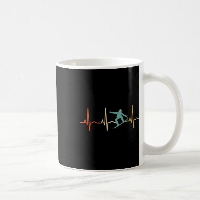 Mug Snowboard Heartbeat Snowboard Funny Snowboardin (Droite)