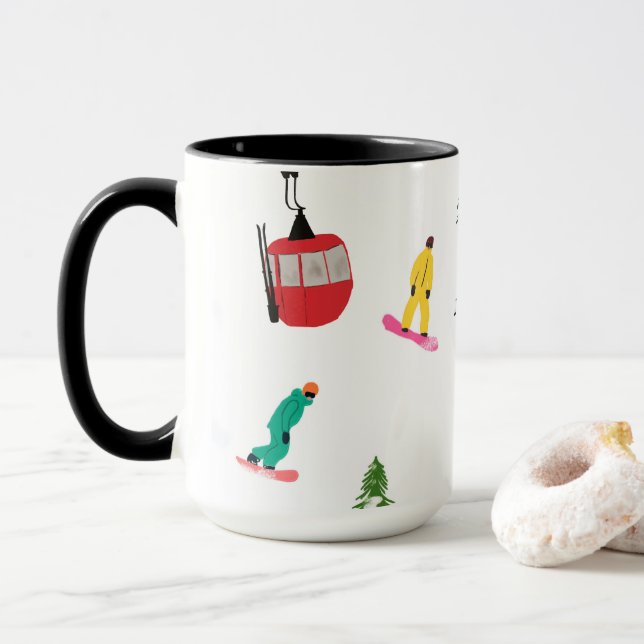 Mug Snowboard moderne personnalisé (Avec donut)